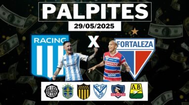 PALPITES DE FUTEBOL PARA O DIA 29/05/2025 + BILHETE PRONTO (Ganhe 65 reais)