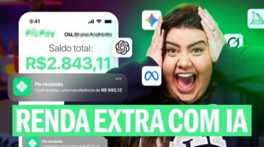 3 Ideias SIMPLES e LUCRATIVAS pra GANHAR DINHEIRO com Inteligência Artificial!